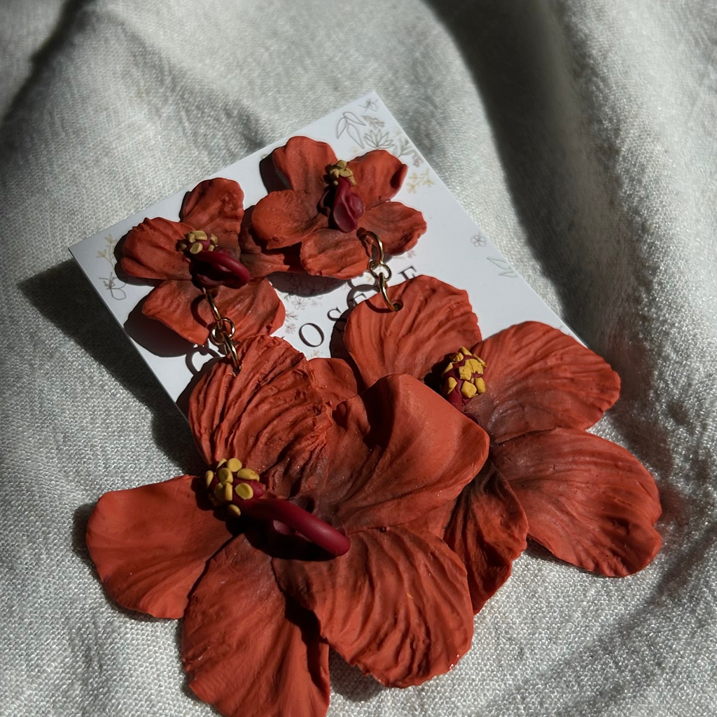 Pendientes Dúo de Hibiscos