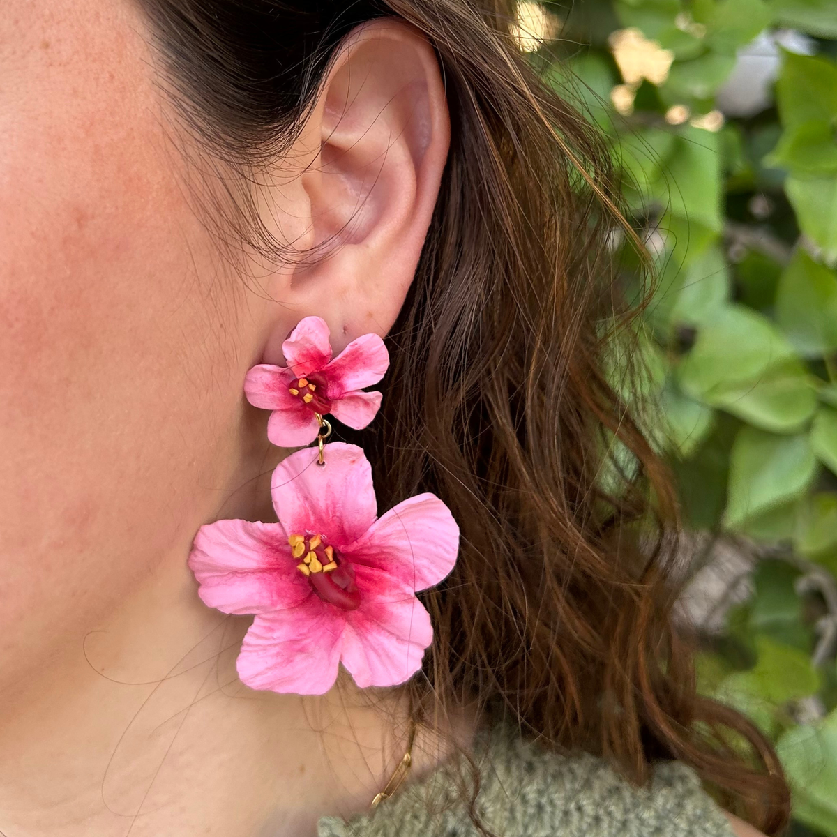 Pendientes Dúo de Hibiscos