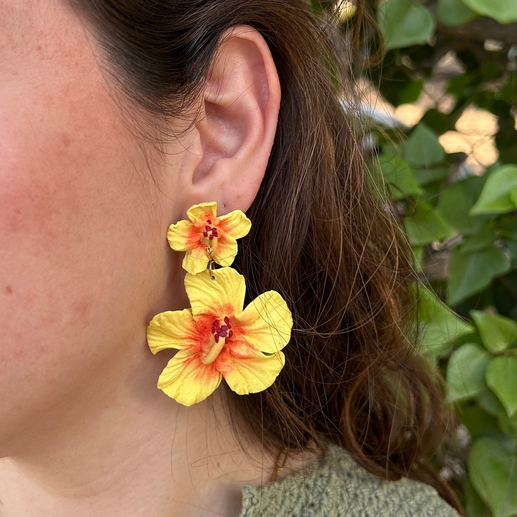 Pendientes Dúo de Hibiscos