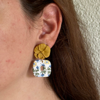 Pendientes Flora - estampado flor mediterránea