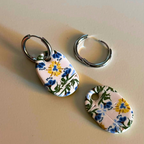 Pendientes Musa - estampado flor mediterránea