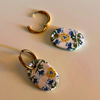 Pendientes Musa - estampado flor mediterránea
