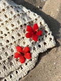 Pendientes Hibiscus naranja