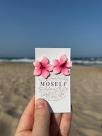 Pendientes Hibiscus blanco