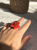 Anillo Hibiscus naranja