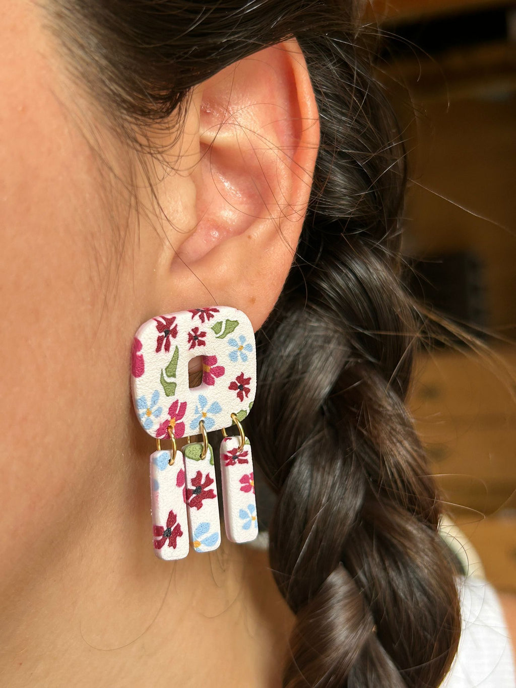 Pendientes Olindria- estampado floral
