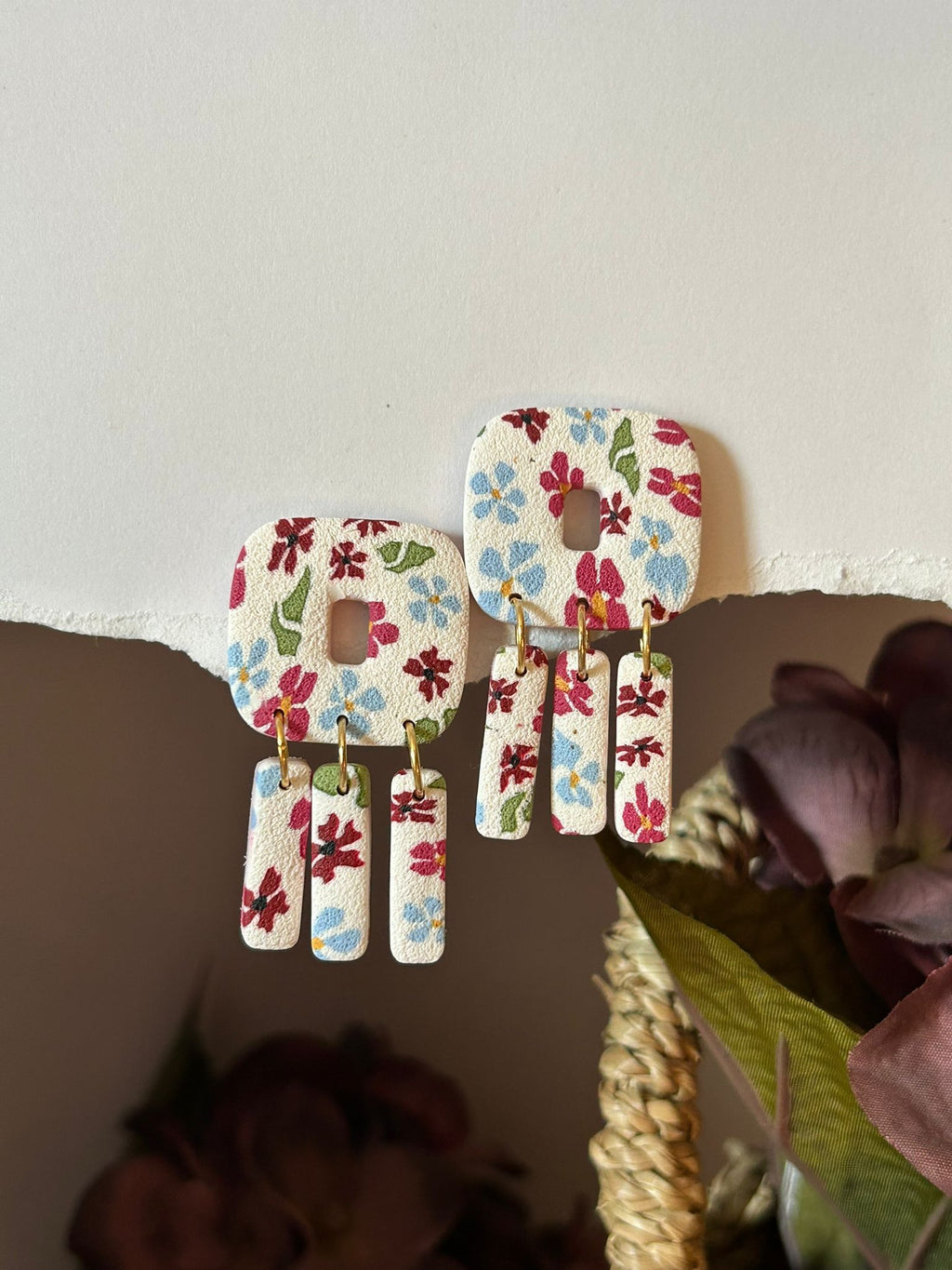 Pendientes Olindria- estampado floral