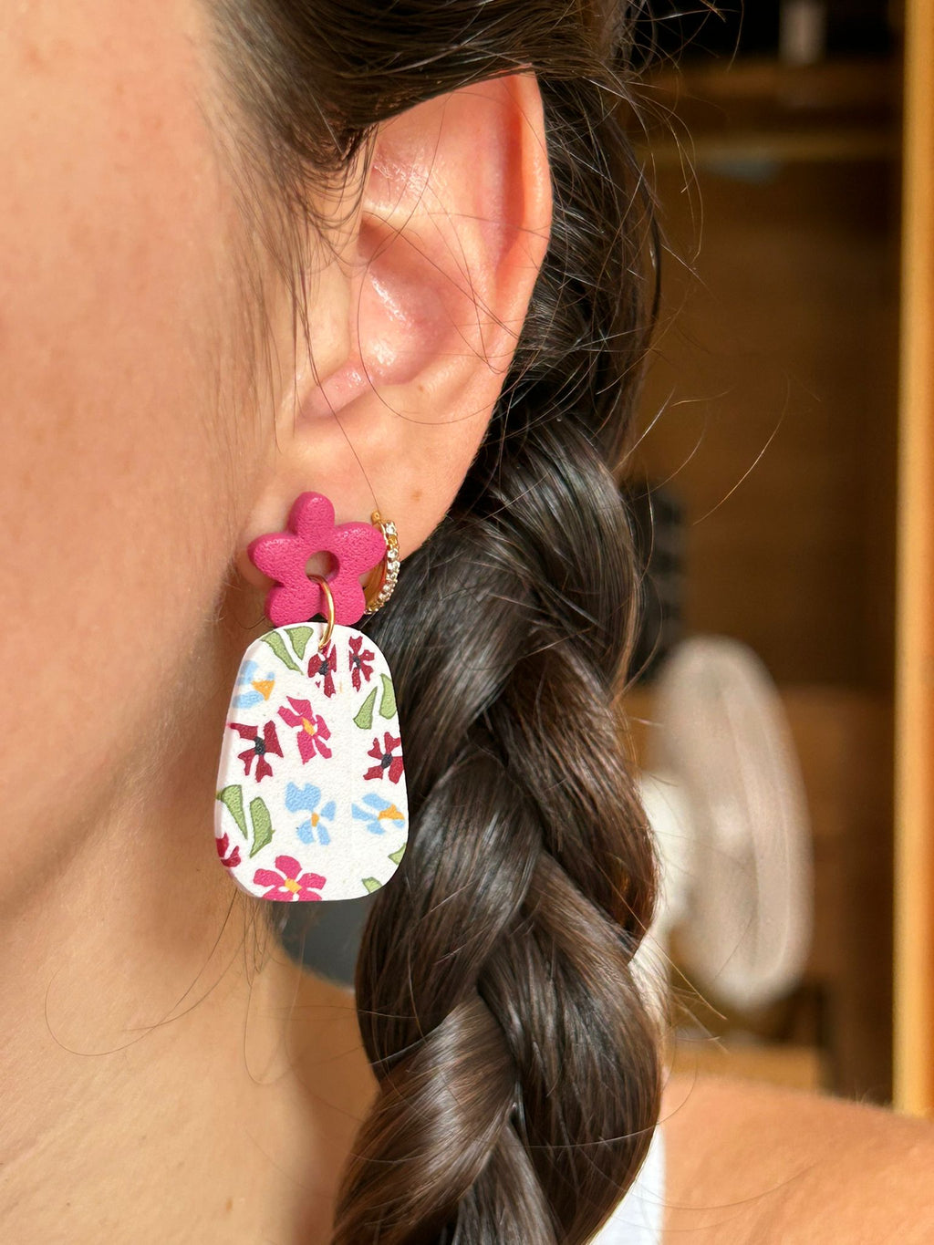 Pendientes Clio- estampado floral