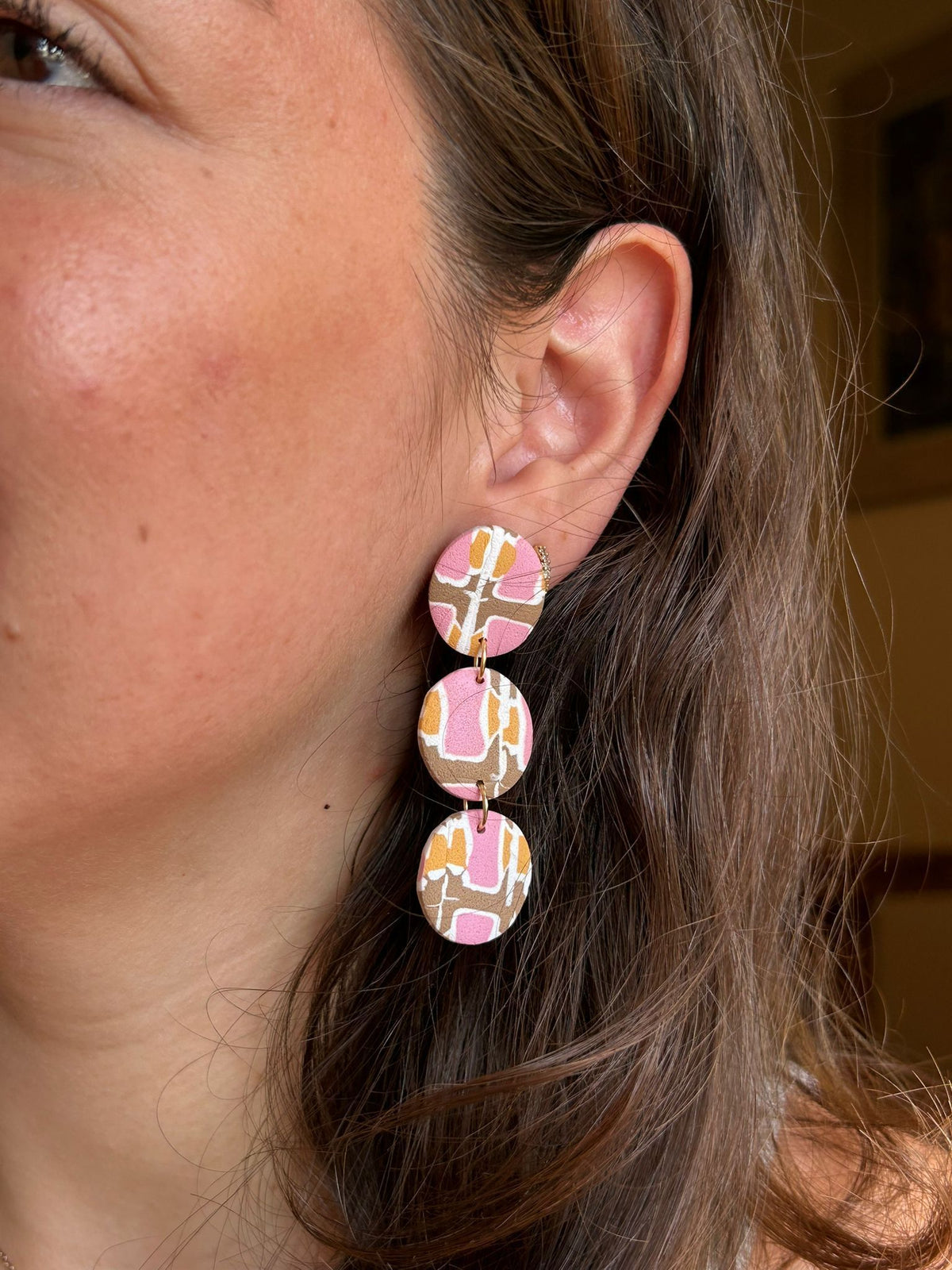 Pendientes Dionisio - azulejos rosas