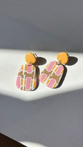 Pendientes Clio - azulejos rosas