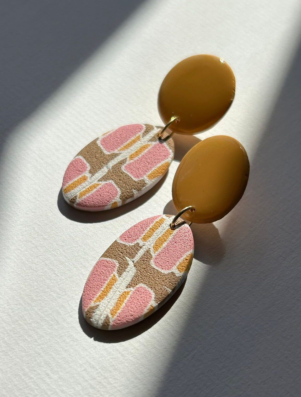 Pendientes Selene - azulejos rosas