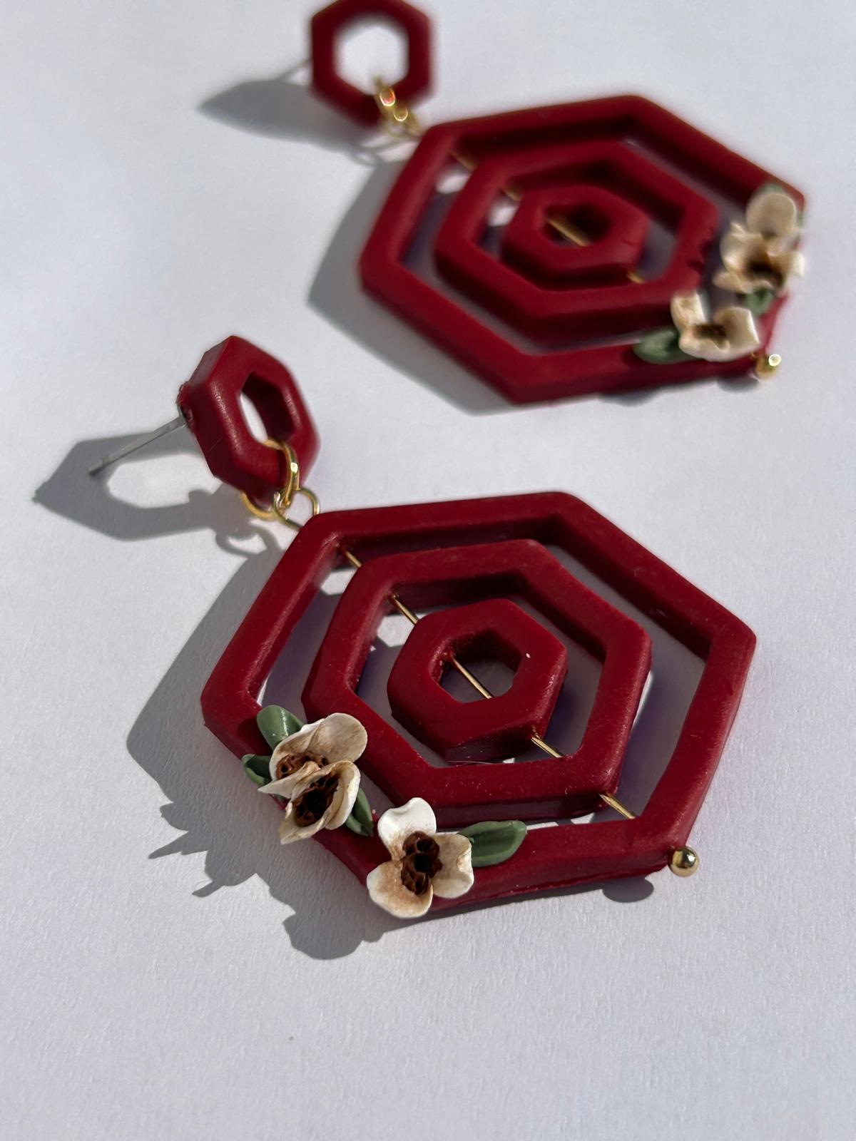 Pendientes Arachne -  burdeos
