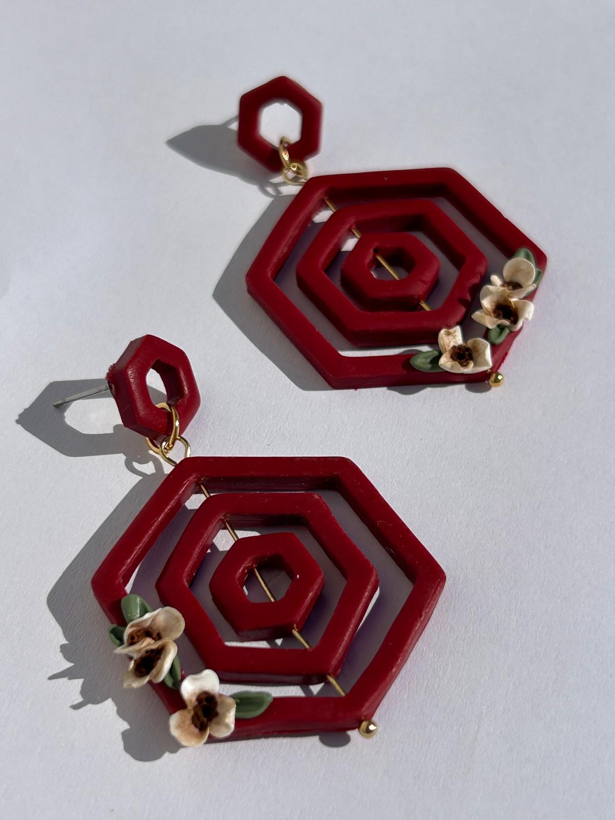 Pendientes Arachne -  burdeos