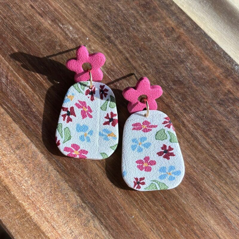Pendientes Clio- estampado floral