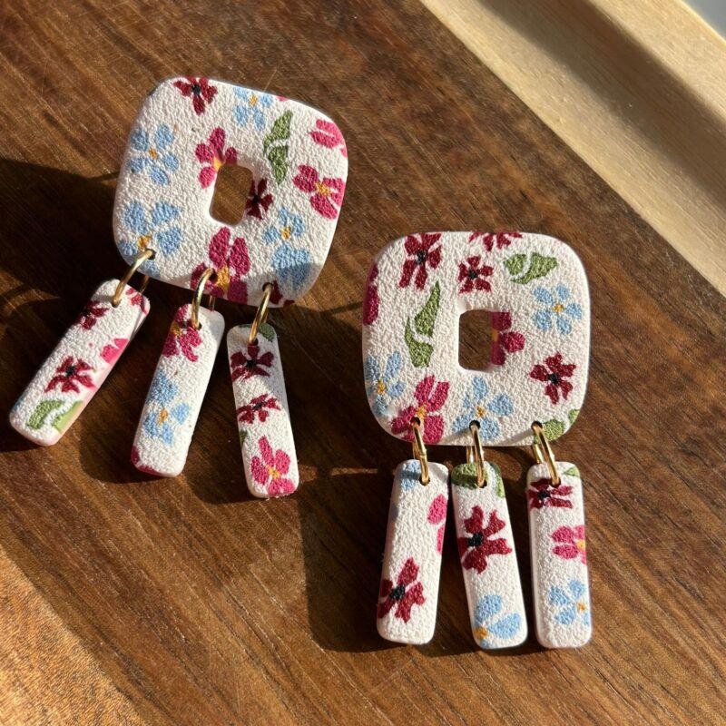 Pendientes Olindria- estampado floral
