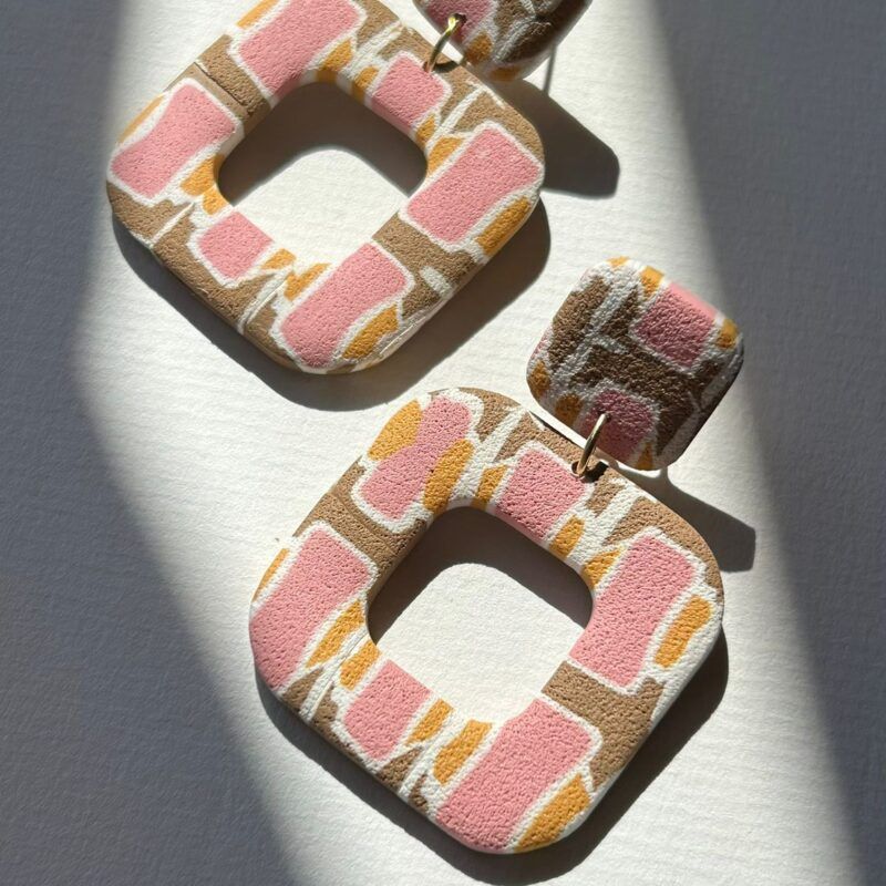 Pendientes Harmonia - azulejos rosas