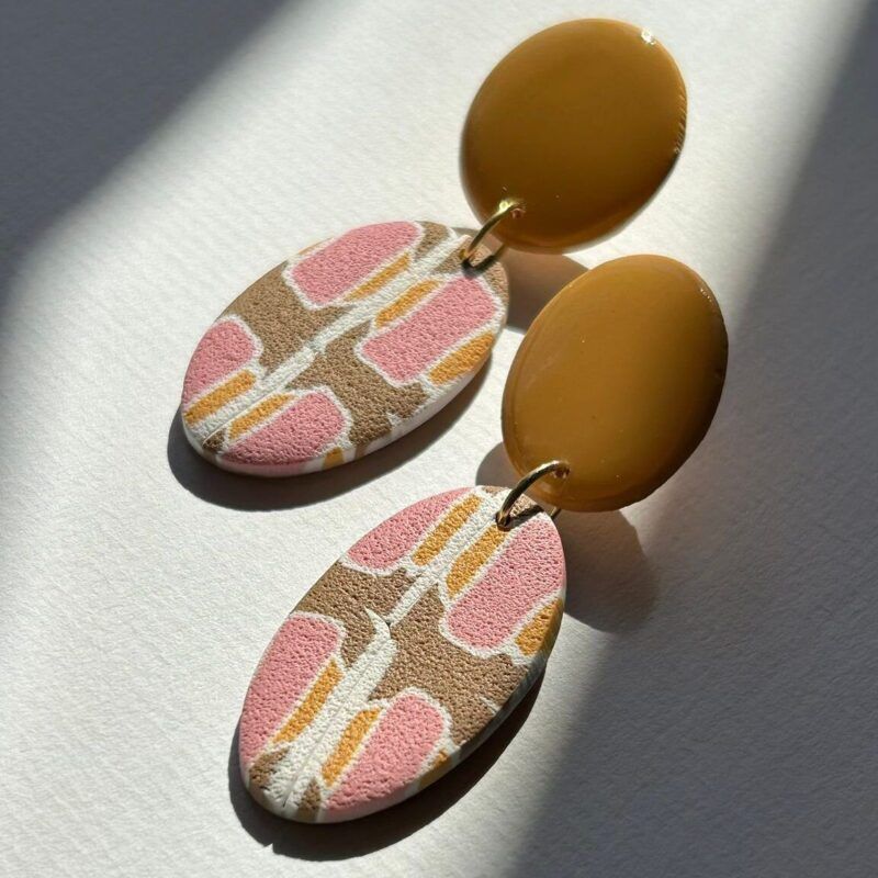 Pendientes Selene - azulejos rosas