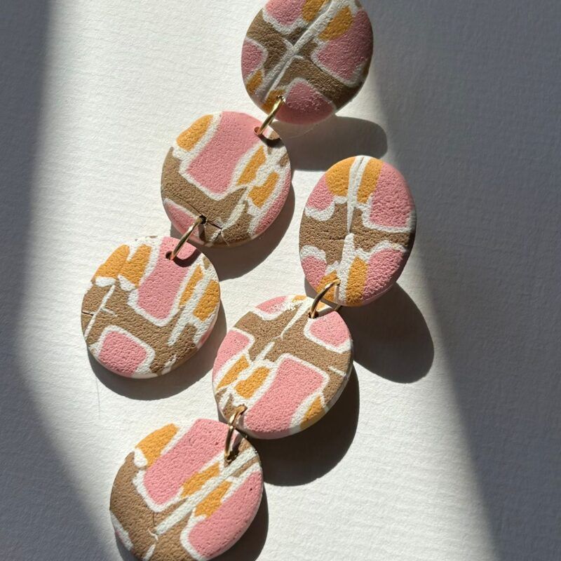 Pendientes Dionisio - azulejos rosas
