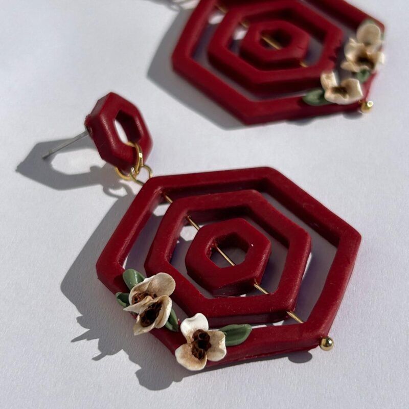 Pendientes Arachne -  burdeos