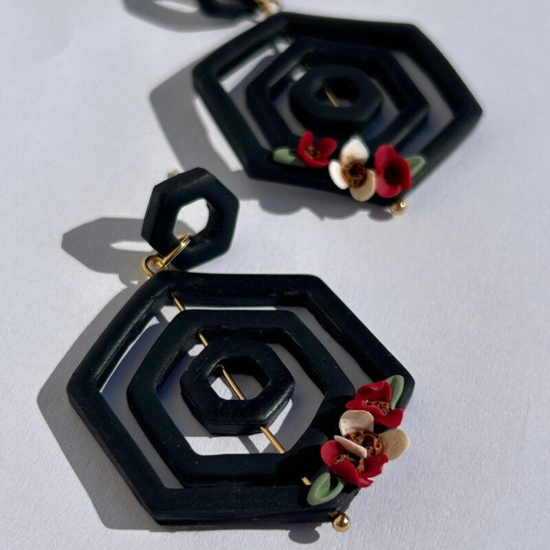 Pendientes Arachne -  negro