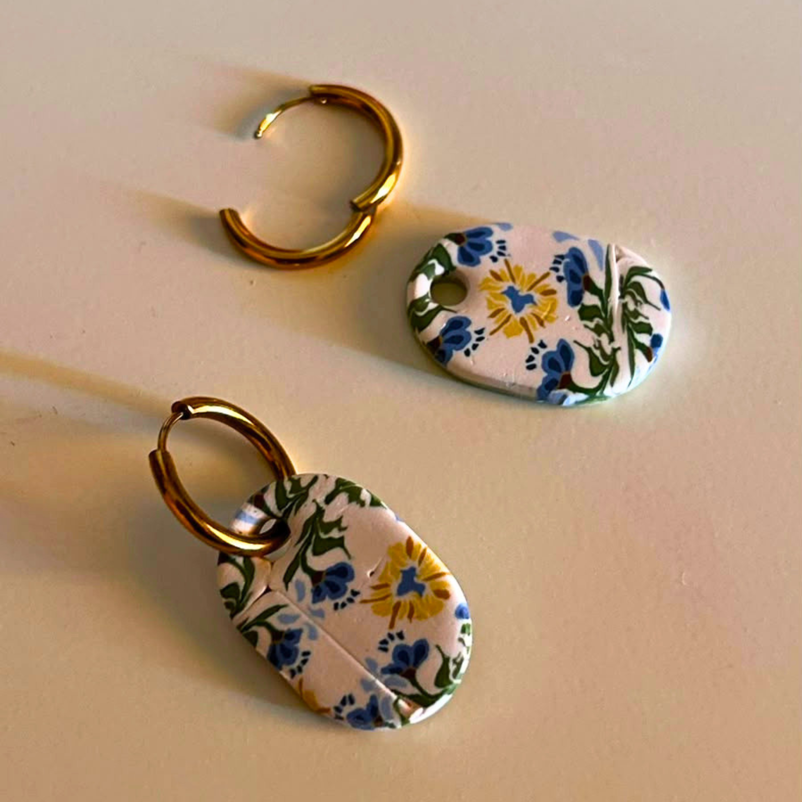 Pendientes Musa - estampado flor mediterránea - Imagen 3